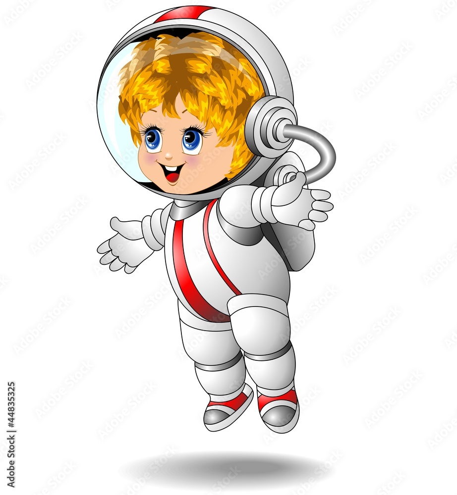 Spaceman Astronaut Kid Cartoon Bambino Astronauta-Vector Stock Vector |  Adobe Stock