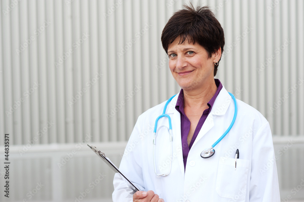 Smiling medical doctor woman with stethoscope. Smiling medical doctor woman with stethoscope.