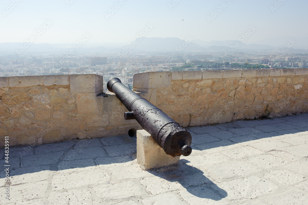 Medieval cannon in the Castle of Santa Barbara, Alicante Spain