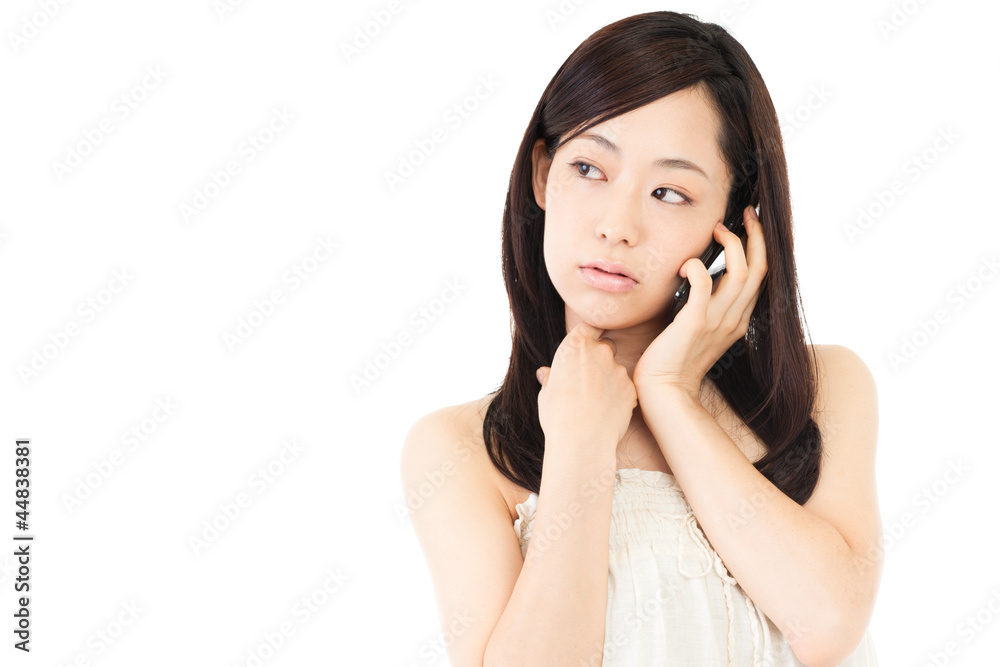 Beautiful young woman using a cellular. Portrait of asian. Beautiful young woman using a cellular. Portrait of asian.
