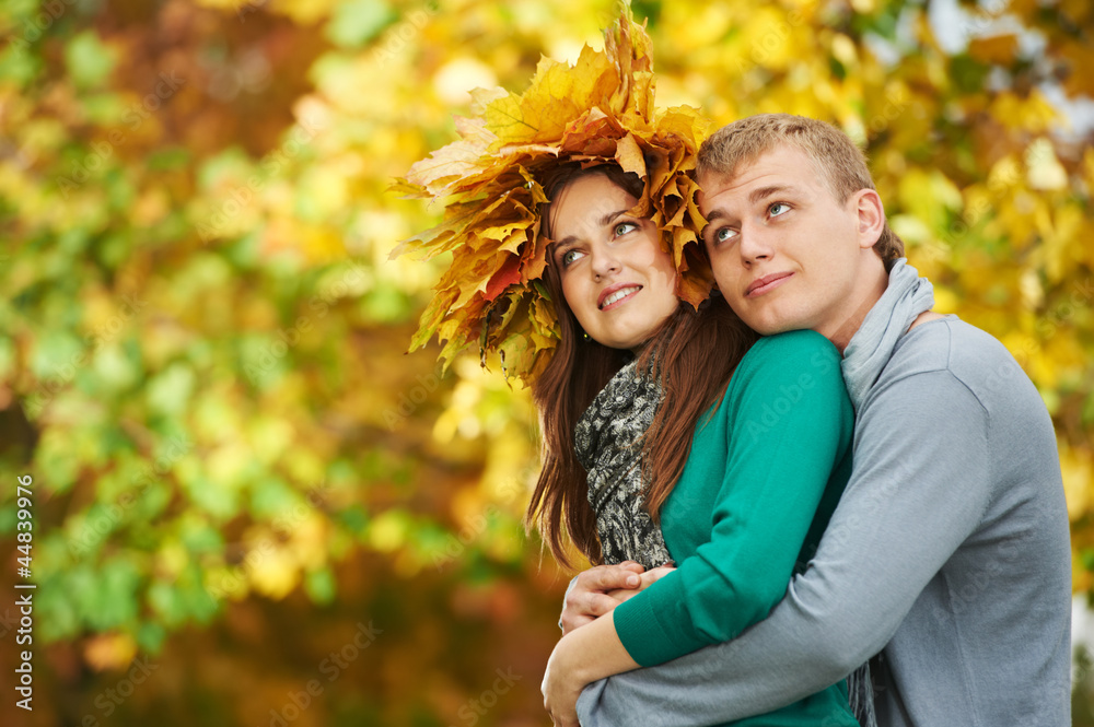 Fototapeta premium Couple at autumn outdoors