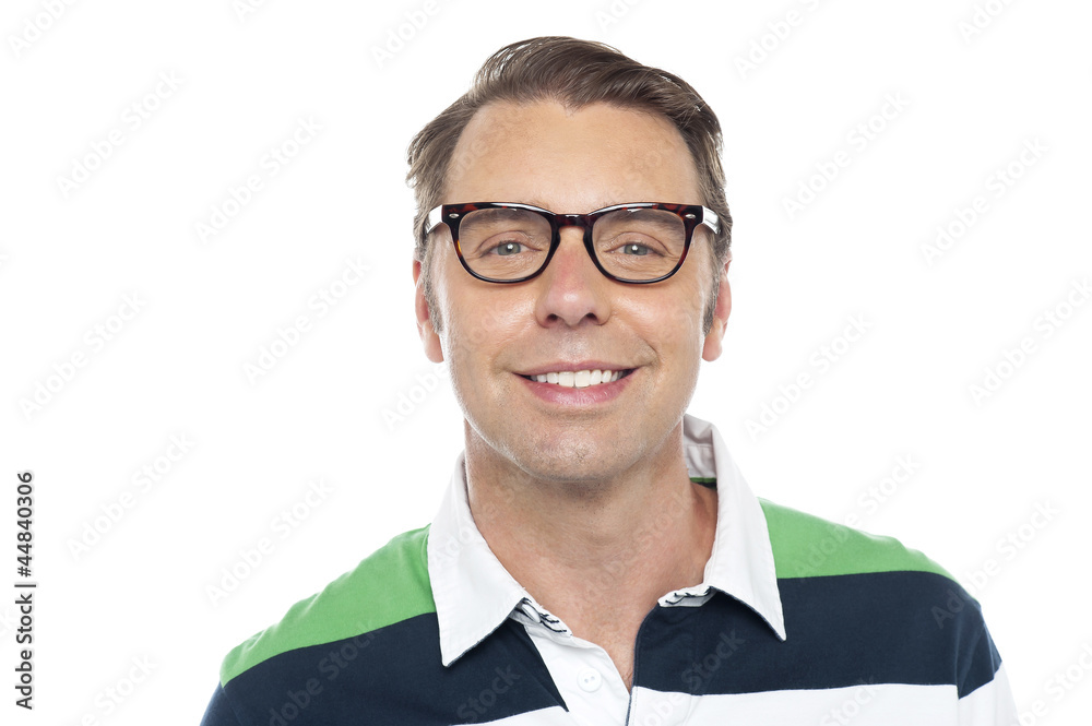 Close up shot of smiling young casual guy