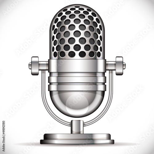 Retro microphone vector illustration.
