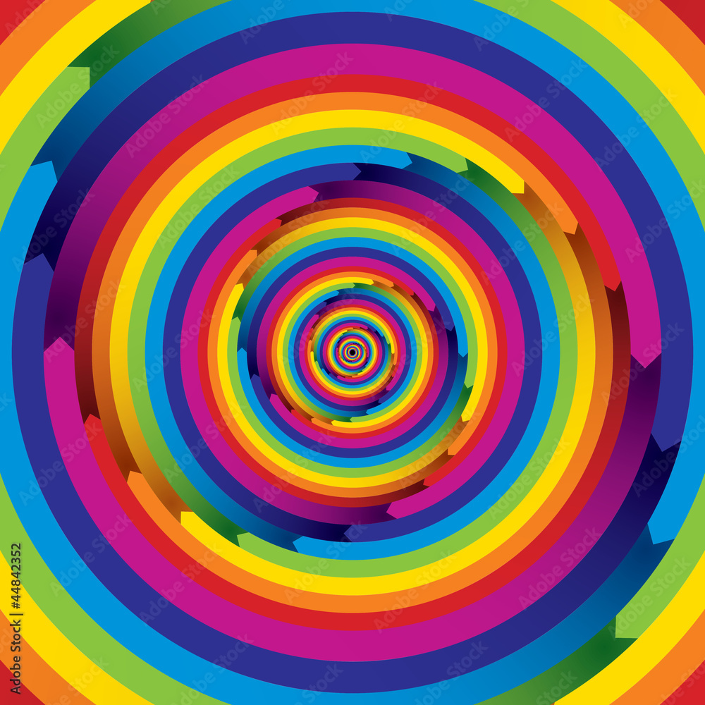 Infinite arrow shaped spiral rainbow elements. Infinite arrow shaped spiral rainbow elements.