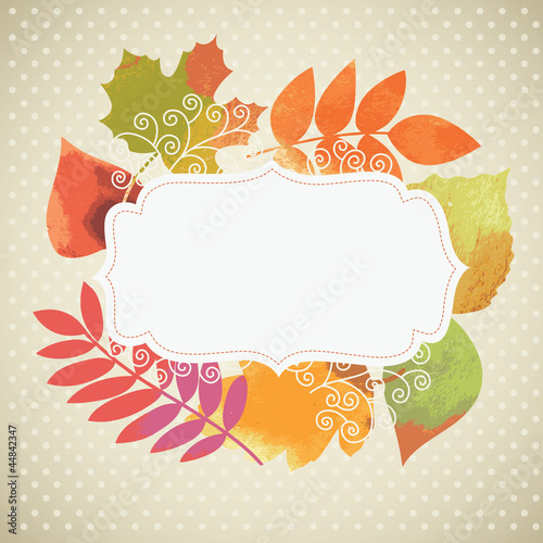 autumn illustration, frame for text