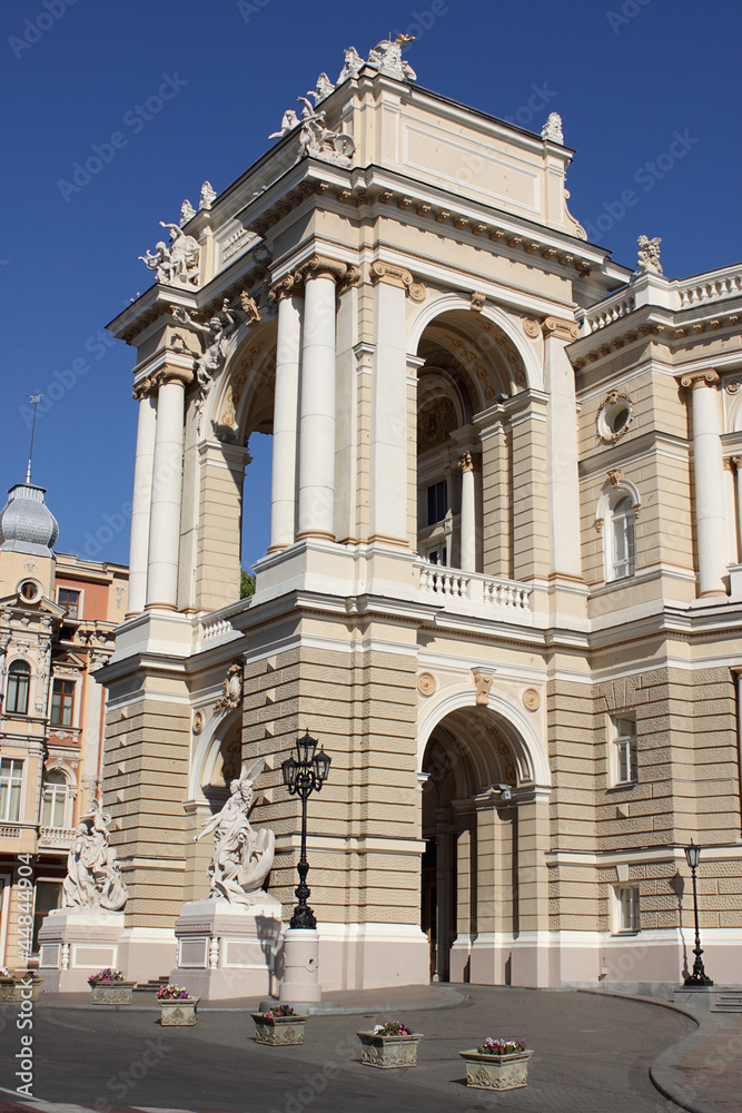 entrance of Opera house in Odesa, Ukraine