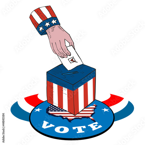 American Election Voting Ballot Box Retro photo