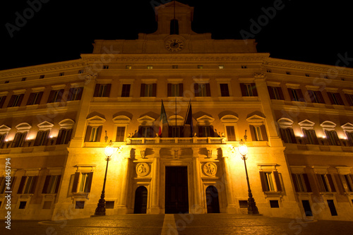Montecitorio palace by night (Rome,Italy) photo
