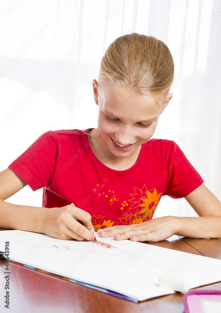 Girl drawing Girl drawing