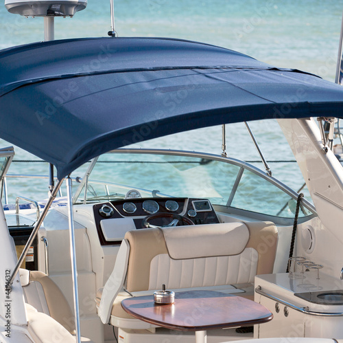 yacht cabin interior with table