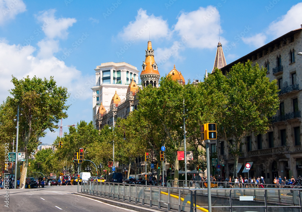 Fototapeta premium Paseo de Gracia.Barcelona, Spain.