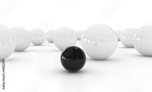 Black and White Sphere - Isolated on White Background