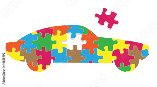 Car puzzle vector background