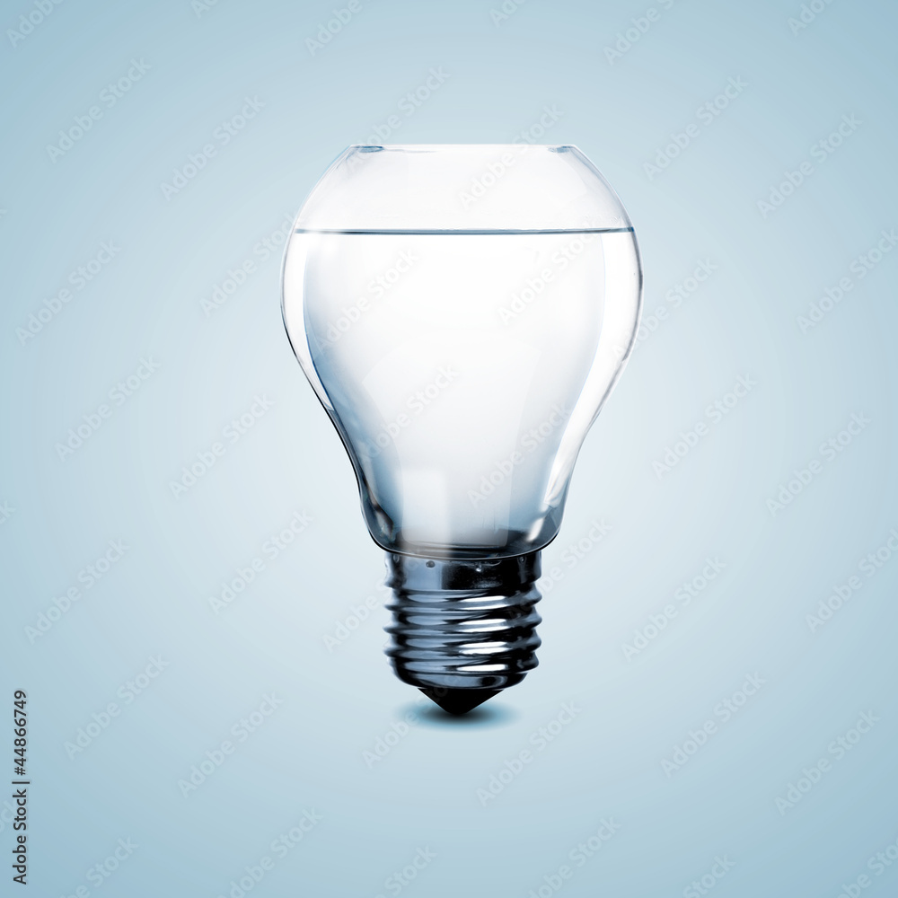 Electric light bulb with clean water Electric light bulb with clean water