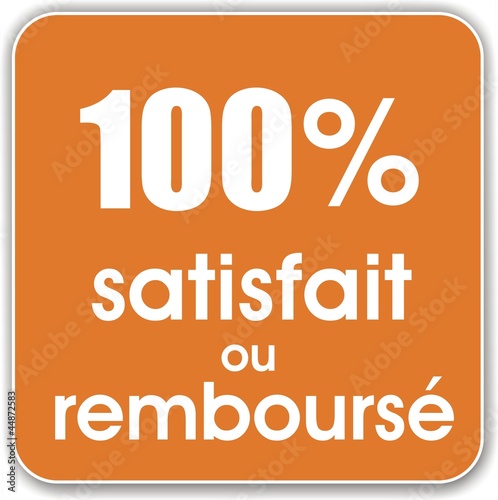 bouton 100% satisfait ou remboursé