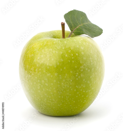 Sweet green apple with  leaf