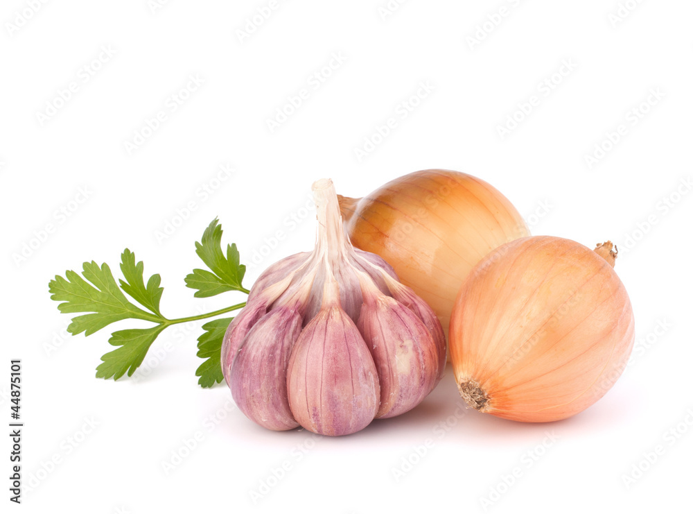 Fototapeta premium Onion and garlic clove