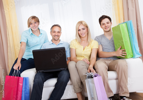 Family of online shoppers