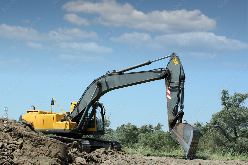 Obraz premium excavator working on road construction
