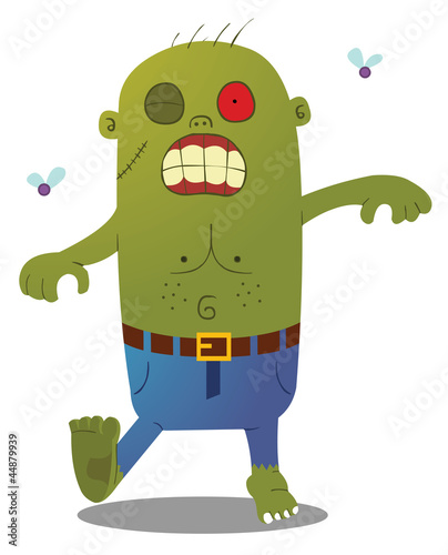 walking green zombie