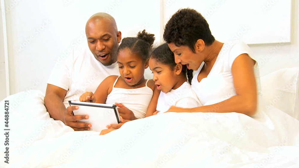 African American Family Bed Wireless Tablet African American Family Bed Wireless Tablet