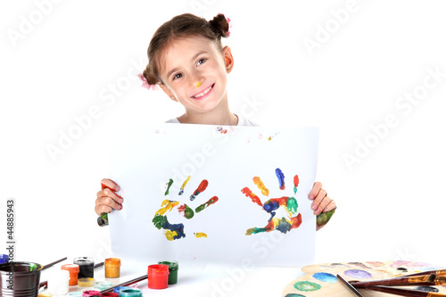 cute little girl with color...