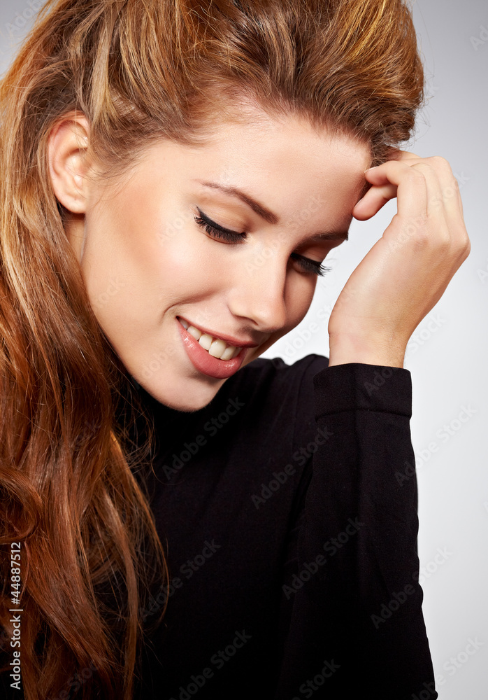 young brunette woman beauty portrait studio shot young brunette woman beauty portrait studio shot