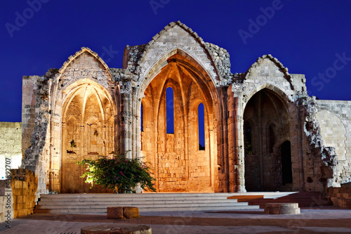 Medieval church ruins, Rhodes, Greece