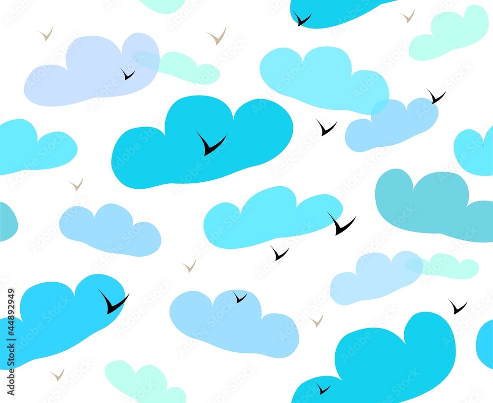 Fototapeta premium Seamless pattern with clouds