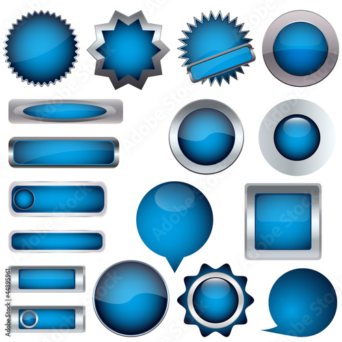 set of blue buttons