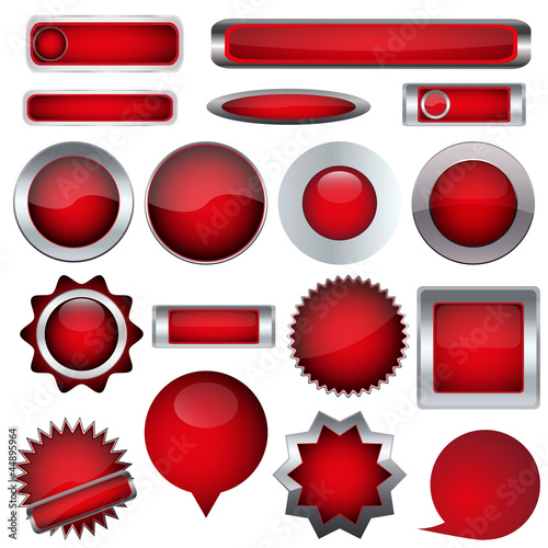 set of red buttons