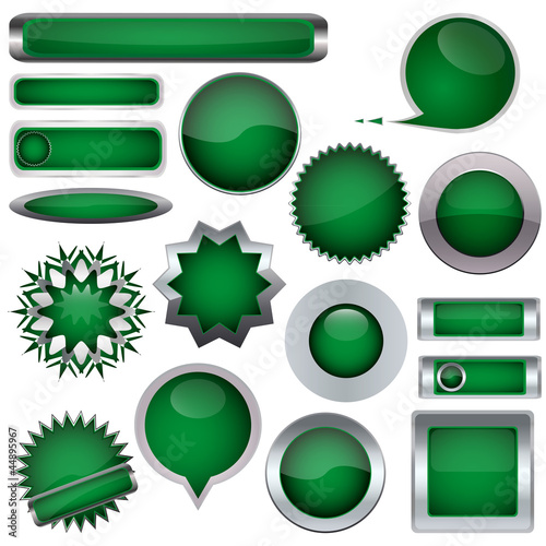 set of green buttons