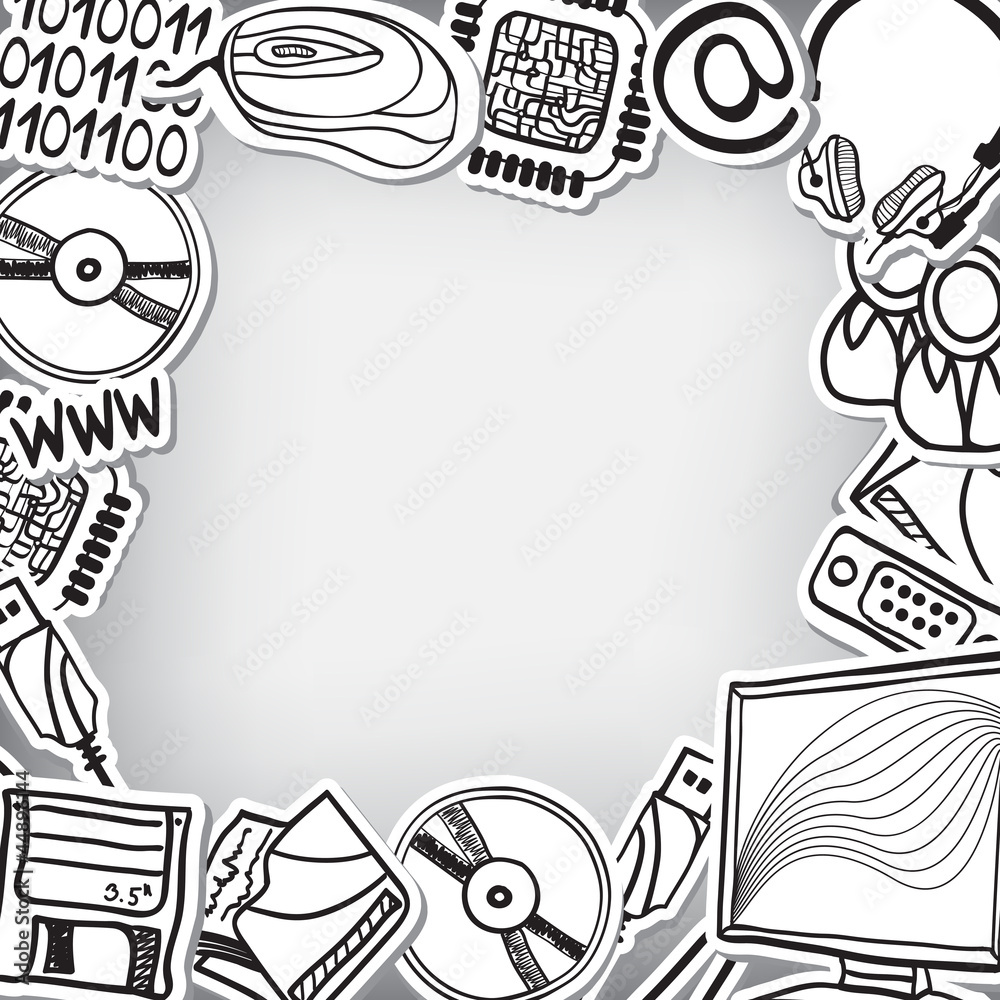 Information technology devices - frame background Information technology devices - frame background