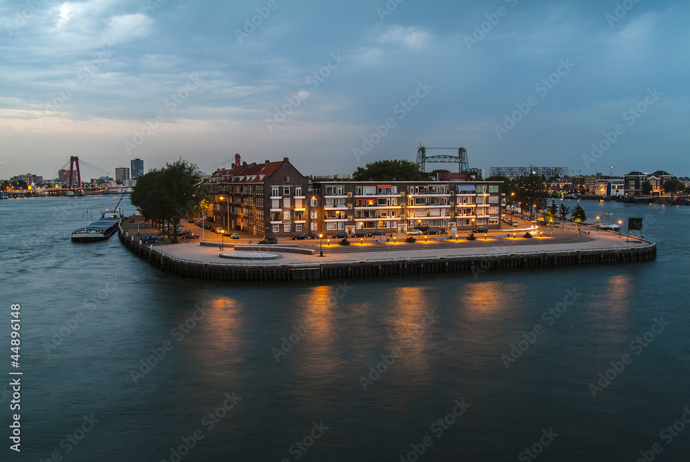 View at the Noordereiland in the Dutch city of Rotterdam