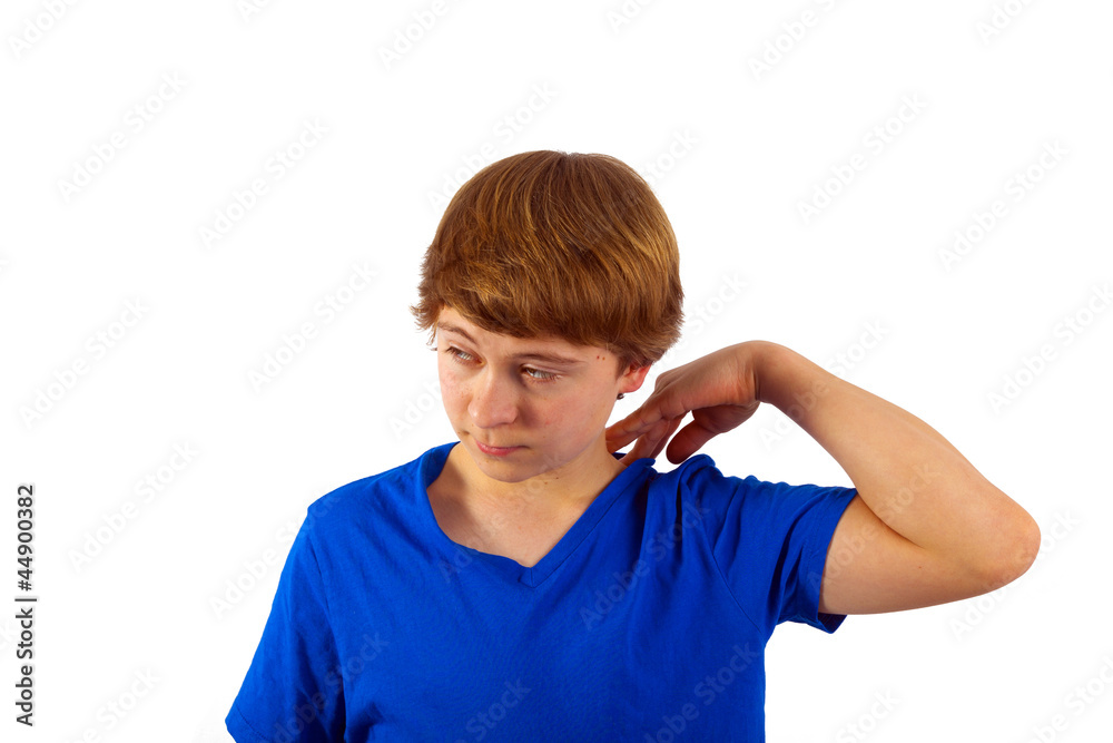 smart happy young boy posing in studio smart happy young boy posing in studio