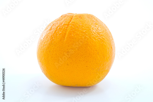 Ripe orange on white background