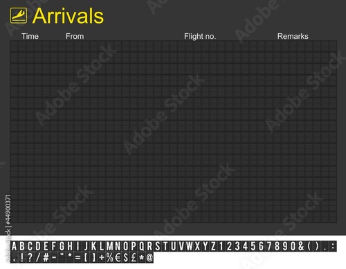 Empty International Airport Arrivals Board