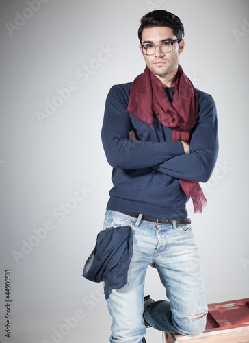 attractive man posing in the studio © matusciac
