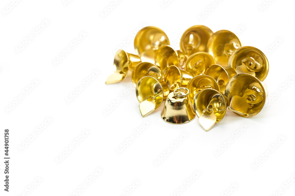 Golden bell on white background Golden bell on white background
