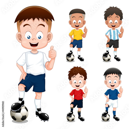 Boy soccer player international collection