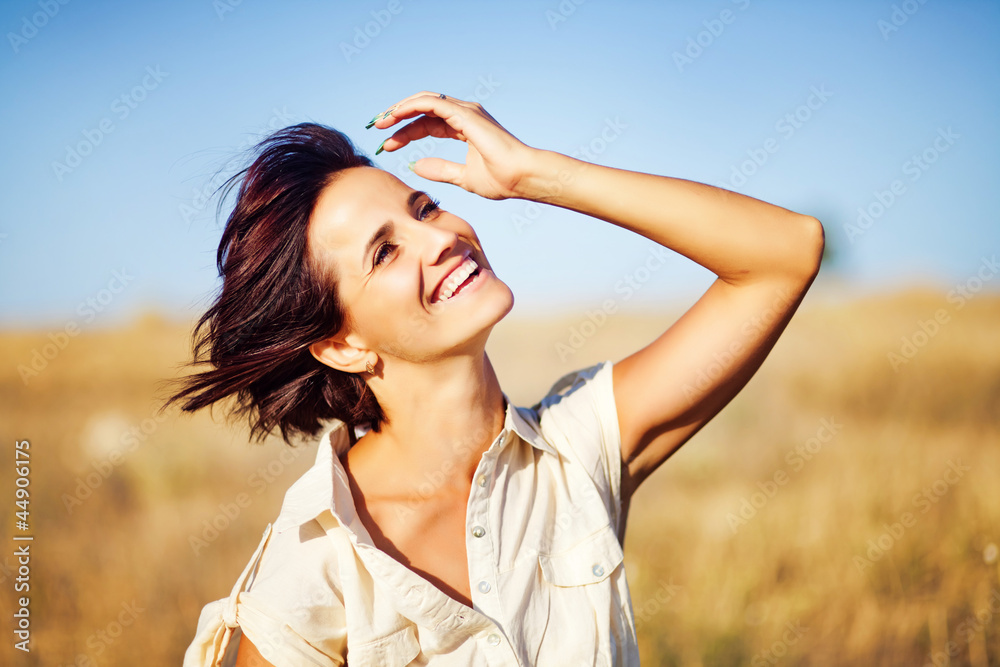 beautiful woman on field beautiful woman on field