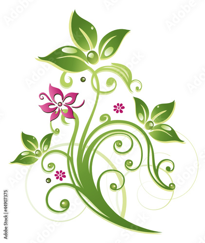 Ranke, flora, Blume, Blüte, border, frame, grün, rosa