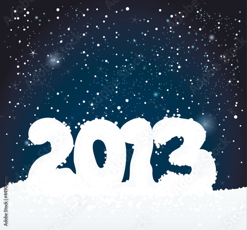 Number 2013 like snowman / Winter background