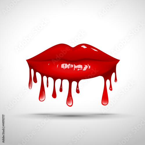 Logo Lips Dripping Gloss # Vector