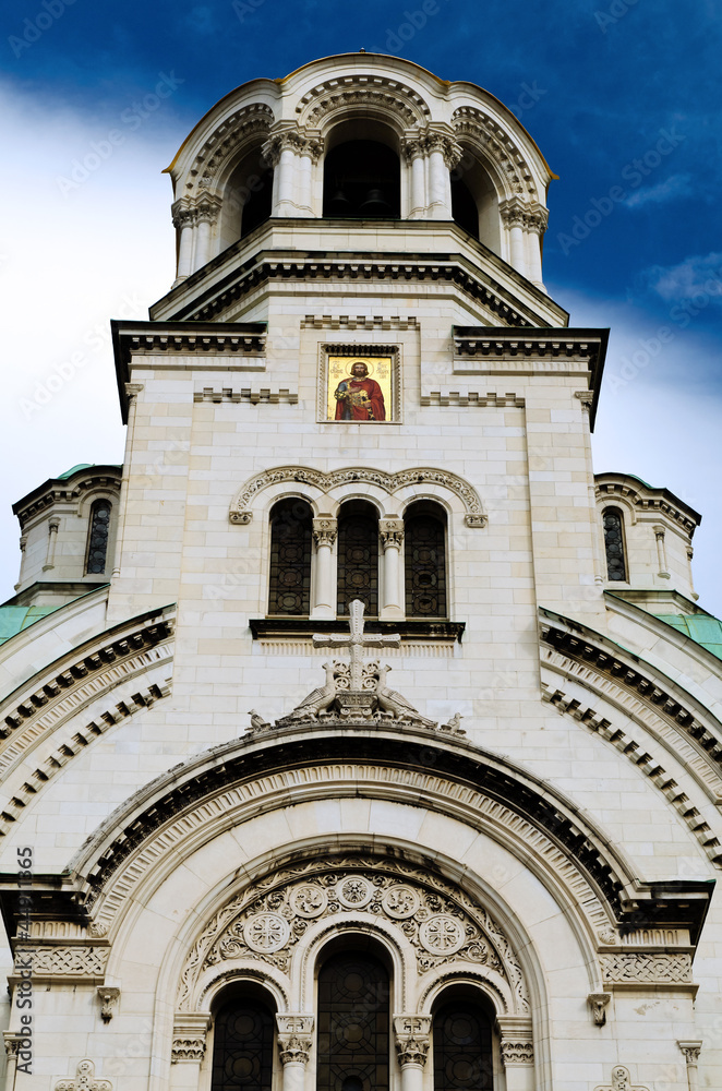 Fototapeta premium St. Alexander Nevsky Cathedral facade, Sofia, Bulgaria