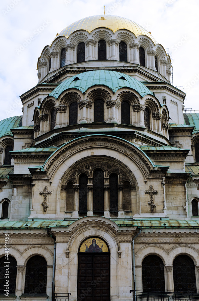 St. Alexander Nevsky Cathedral facade, Sofia, Bulgaria