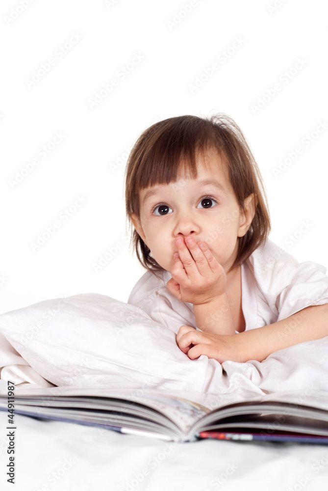 Pretty Caucasian young girl with a book Pretty Caucasian young girl with a book