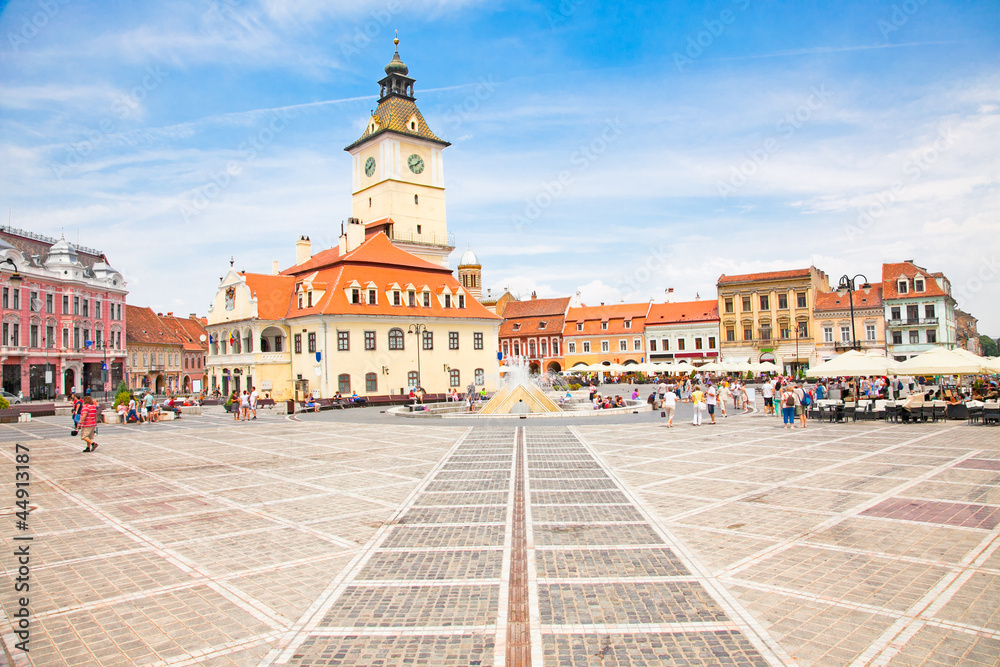 The Council Square in  Brasov, Romania.