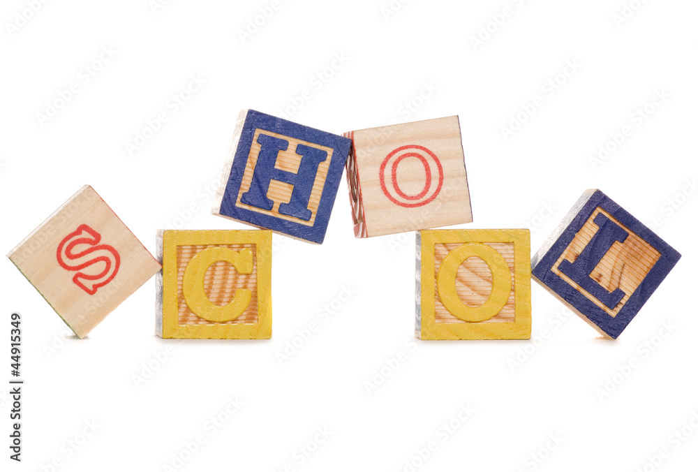 School wooden blocks School wooden blocks