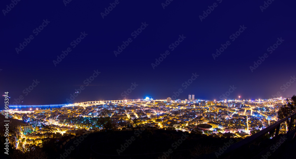 Aerial night Santa Cruz de Tenerife Canary Islands